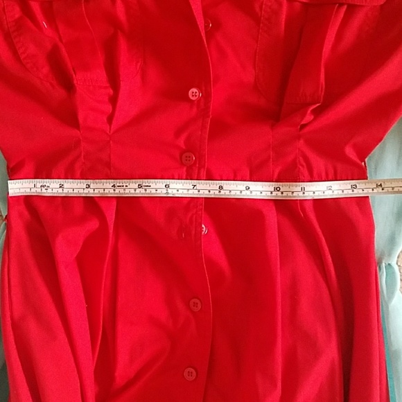 Vintage red button down dress. - Picture 5 of 8